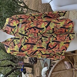 Men's medium vintage psycho disco funky cotton shirt CHANG CO? Long Sleeves